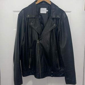 Topman Ray Leather Biker Jacket